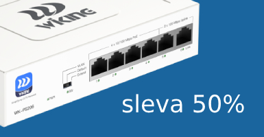 50% sleva na POE switche Wiking